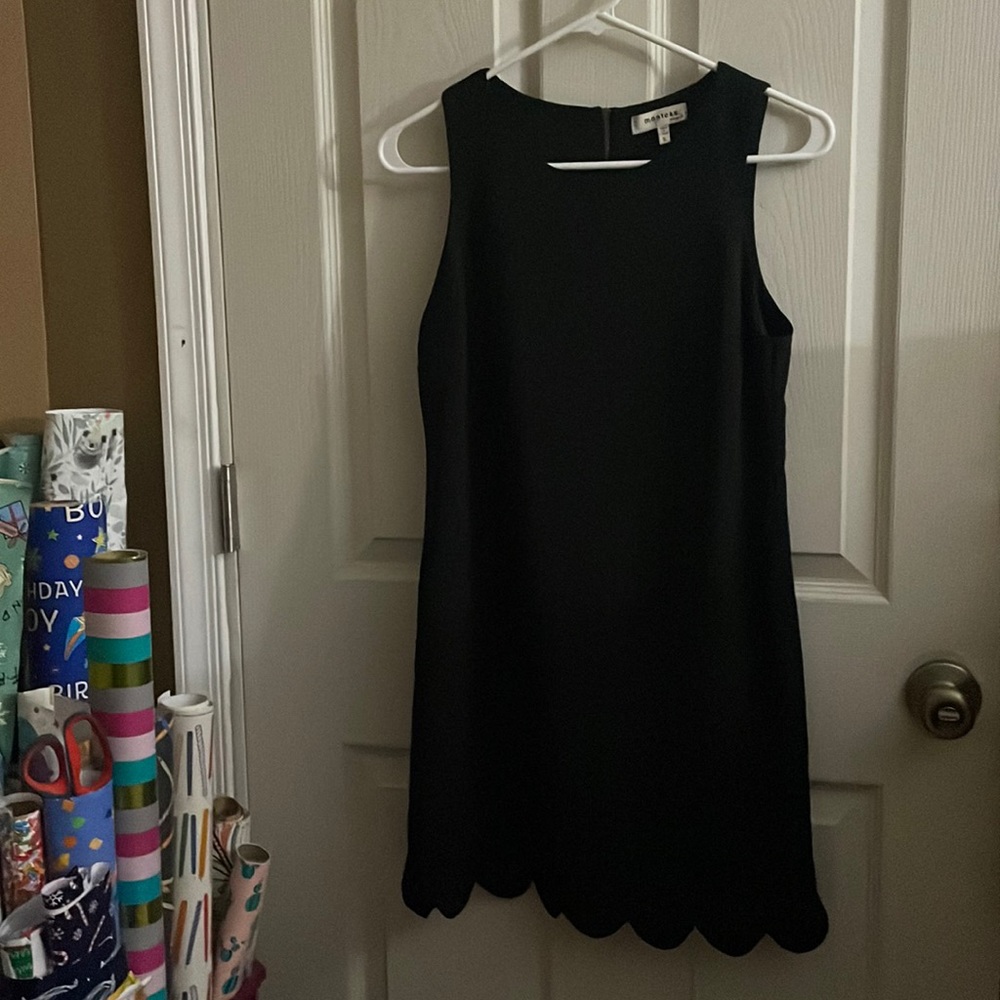 Monteau black scalloped bottom dress
